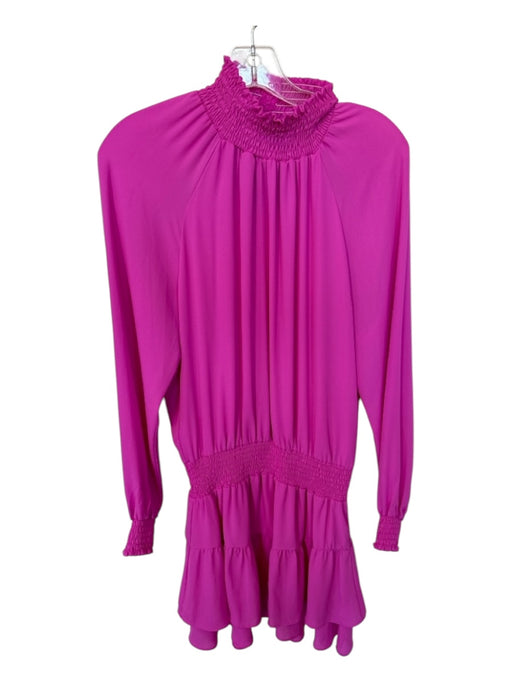 Krisa Size S Purple Polyester Mock Neck Long Sleeve Elastic Waist Dress Purple / S