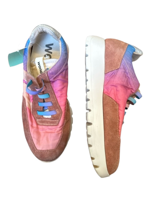 Wonders Shoe Size 36 Pink & blue Canvas & Leather Tie Dye Athletic Sneakers Pink & blue / 36