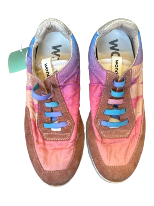 Wonders Shoe Size 36 Pink & blue Canvas & Leather Tie Dye Athletic Sneakers Pink & blue / 36