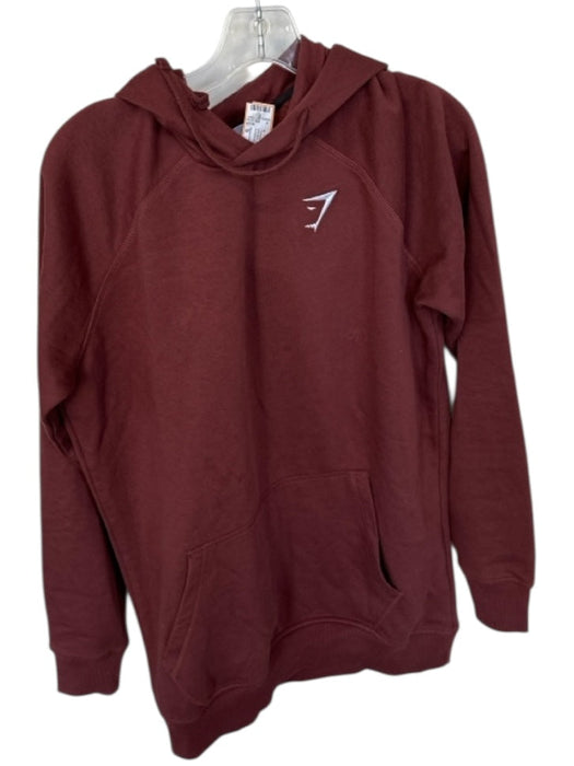 Gymshark Size S Maroon Cotton Blend Long Sleeve kangaroo Pocket Athletic Hoodie Maroon / S