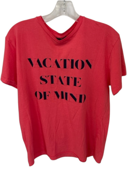 Retro Brand Size S Salmon & Navy Cotton Short Sleeve graphic Top Salmon & Navy / S