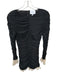 Mable Size S Black & Cream Polyester Long Bell Sleeve Gathered Back Zip Dress Black & Cream / S