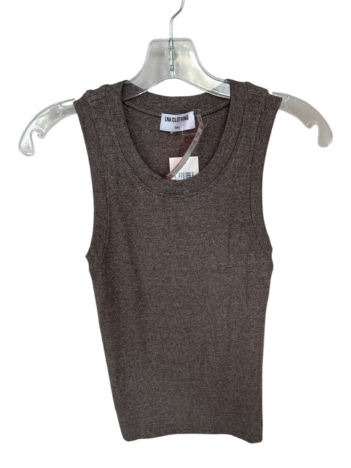 LNA Clothing Size S Taupe Rayon Blend Sleeveless Ribbed Top Taupe / S