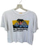 Mother Size S White & Blue Cotton Short Sleeve Beach Scene Cropped Top White & Blue / S