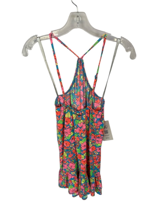 Maaji Size M Blue & Orange Recycled Polyamide Spaghetti Strap Flowers Dress Blue & Orange / M