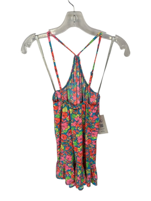 Maaji Size M Blue & Orange Recycled Polyamide Spaghetti Strap Flowers Dress Blue & Orange / M