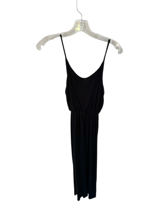 Olivia Rae Size XS Black Rayon Spaghetti Strap Elastic Waist Midi Dress Black / XS