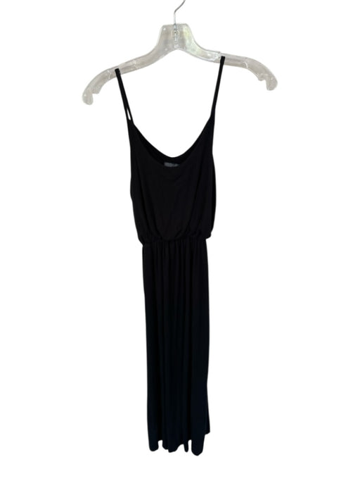 Olivia Rae Size XS Black Rayon Spaghetti Strap Elastic Waist Midi Dress Black / XS