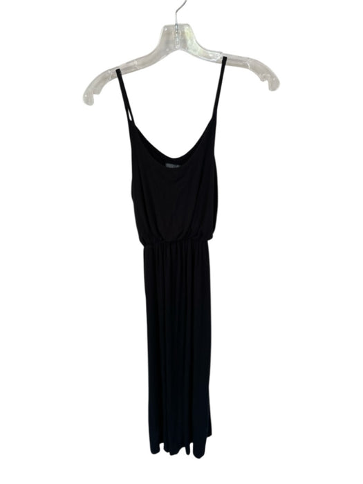 Olivia Rae Size XS Black Rayon Spaghetti Strap Elastic Waist Midi Dress Black / XS