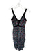 Saloni Size 2 Black & Multi Silk Sleeveless Watercolor Midi Side Zip Dress Black & Multi / 2