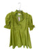Entro Size S Green Polyester Blend Short Balloon Sleeve Acordian Pleated Dress Green / S