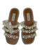 Steve Madden Shoe Size 6 Tan & Pearl PVC Faux Pearls 3 Strand Mules Tan & Pearl / 6