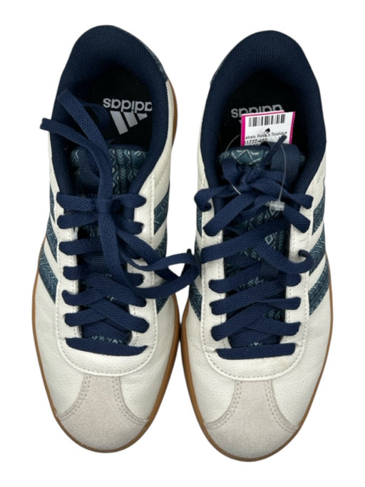 Adidas Shoe Size 5.5 White & Navy Leather Athletic Sneakers White & Navy / 5.5