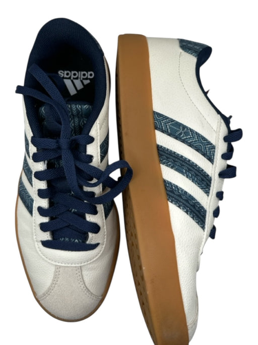Adidas Shoe Size 5.5 White & Navy Leather Athletic Sneakers White & Navy / 5.5