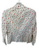 Rebecca Taylor Size 4 White & Orange Cotton 3 Button Botanical Ruffles Jacket White & Orange / 4