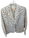 Rebecca Taylor Size 4 White & Orange Cotton 3 Button Botanical Ruffles Jacket White & Orange / 4