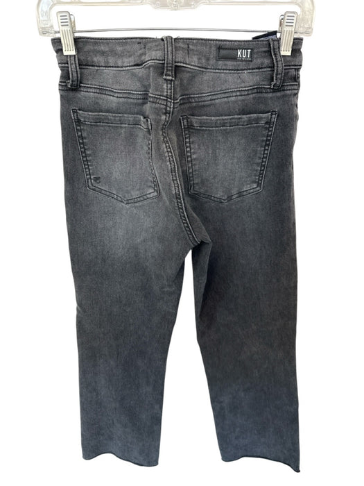 Kut From The Kloth Size 0 Charcoal Cotton Blend Low Rise Straight Leg Jeans Charcoal / 0