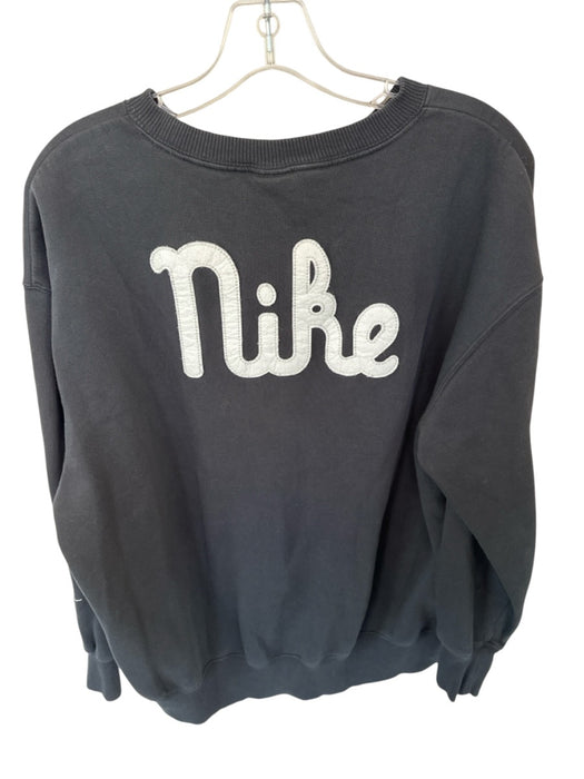 Nike Size S Black & White Cotton Long Sleeve Logo Crew Neck Athletic Sweatshirt Black & White / S