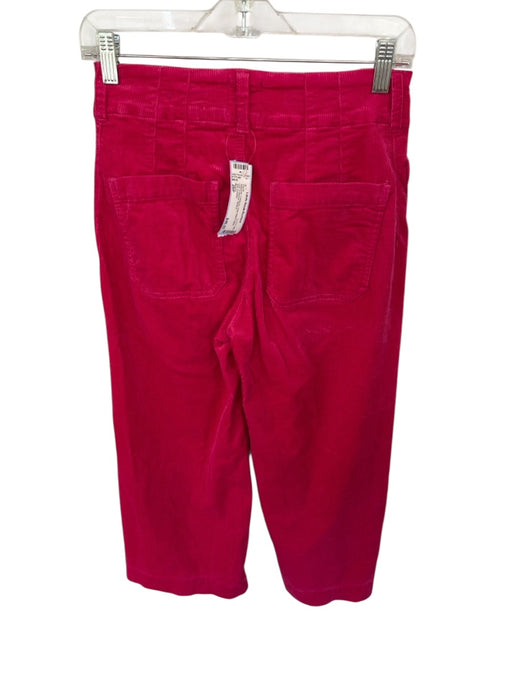 Maeve Size 26P Magenta Corduroy High Waist Wide Leg Cropped Pants Magenta / 26P