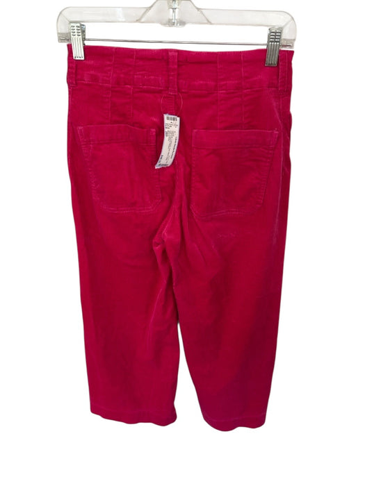 Maeve Size 26P Magenta Corduroy High Waist Wide Leg Cropped Pants Magenta / 26P