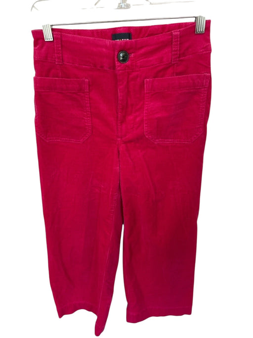Maeve Size 26P Magenta Corduroy High Waist Wide Leg Cropped Pants Magenta / 26P