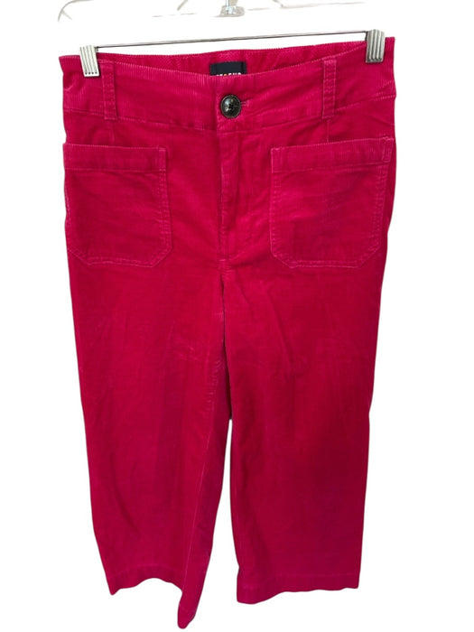 Maeve Size 26P Magenta Corduroy High Waist Wide Leg Cropped Pants Magenta / 26P