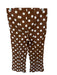 Glam Size S Brown & White Cotton Blend Side Zip Polka Dot Flare Cropped Pants Brown & White / S