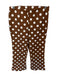 Glam Size S Brown & White Cotton Blend Side Zip Polka Dot Flare Cropped Pants Brown & White / S