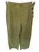 Free People Size 2 Olive Green Cotton Side Button Wide Leg Cropped Pants Olive Green / 2