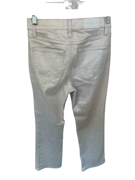 Pistola Size 25 Pearl Coated Canvas Metallic High Waist Straight Leg Pants Pearl / 25