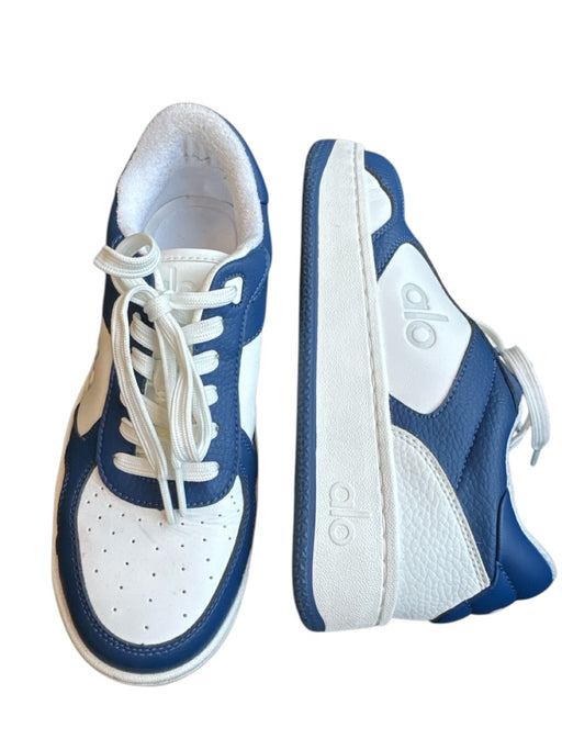 Alo Shoe Size 6.5 White & Navy Leather Platform Athletic Sneakers White & Navy / 6.5