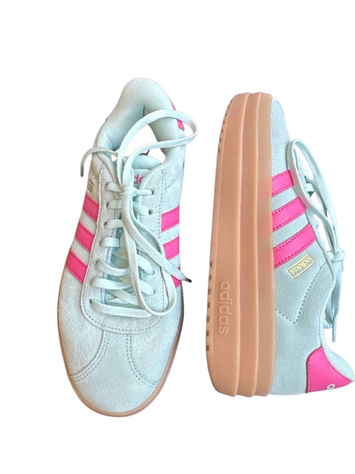 Adidas Shoe Size 5 Aqua & Pink Print Suede Platform Athletic Sneakers Aqua & Pink Print / 5