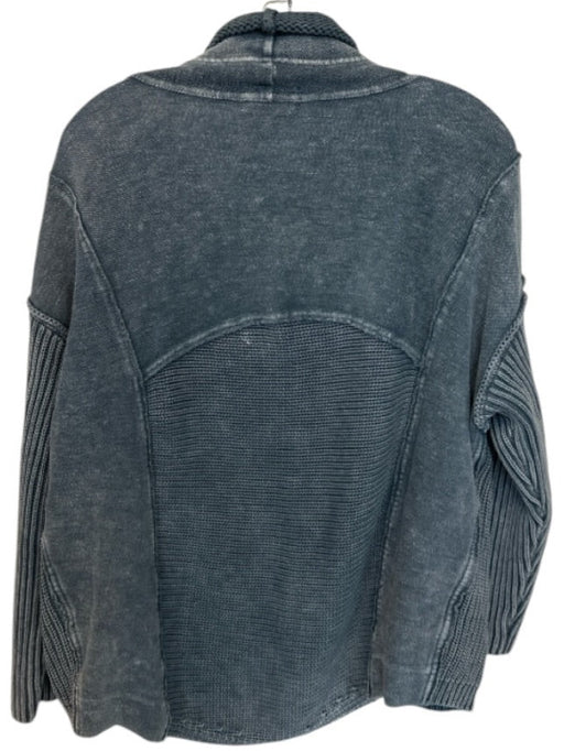 Pilcro Size XS Slate Blue Cotton Woven Open Front Sweater Slate Blue / XS
