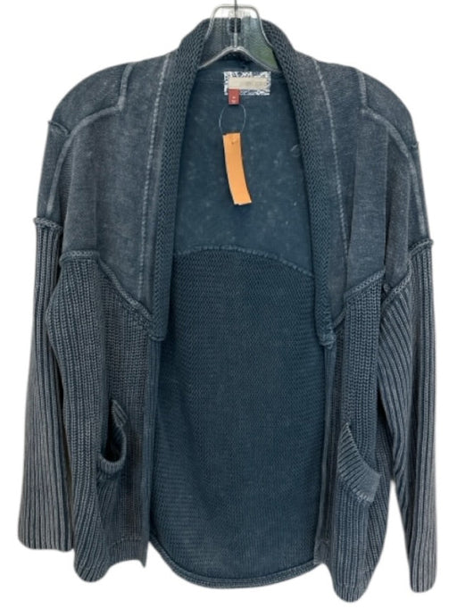 Pilcro Size XS Slate Blue Cotton Woven Open Front Sweater Slate Blue / XS