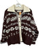 Free People Size S Cream & Brown Cotton & Wool Blend Long Sleeve Knit Sweater Cream & Brown / S
