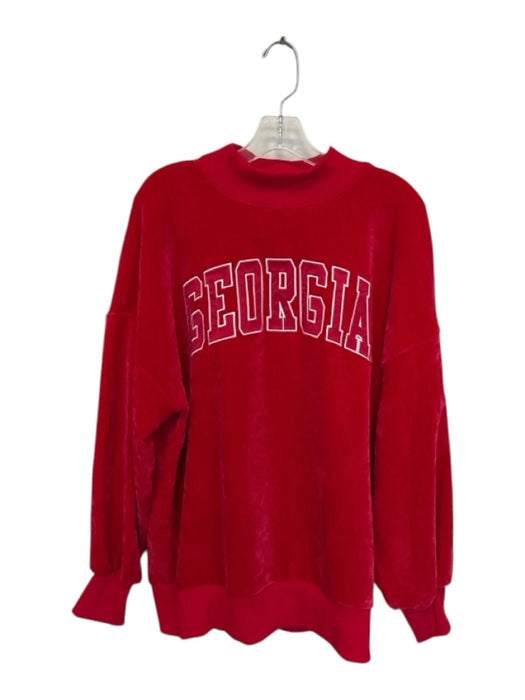 Gameday Couture Size M Red & Black Velvet Mock Neck UGA Long Sleeve Sweatshirt Red & Black / M