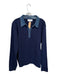 In February Size L Navy Cotton Denim Collar Half Button Knit Sweater Navy / L