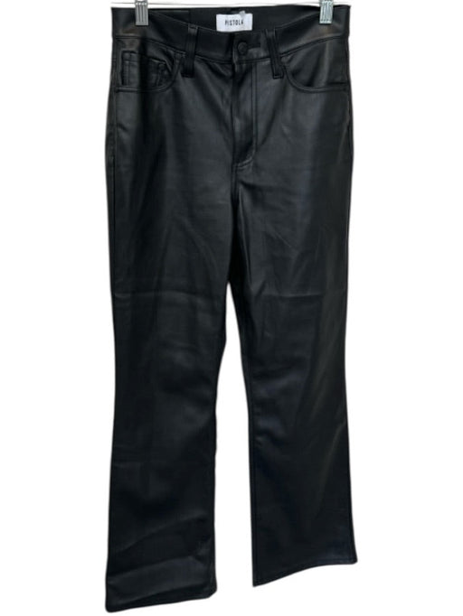 Pistola Size 24 Black Vegan Leather High Waist Bootcut Pants Black / 24