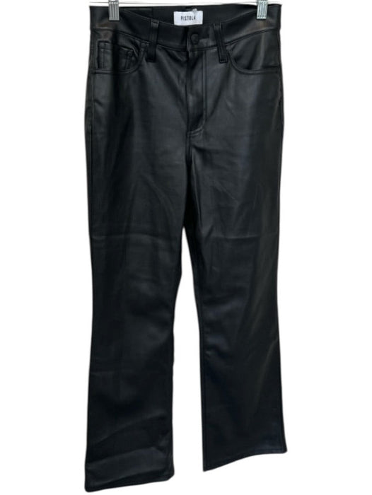 Pistola Size 24 Black Vegan Leather High Waist Bootcut Pants Black / 24