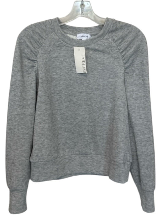 Evereve Size S Gray Polyester Fleece Lined Long Blazer Heathered Sweatshirt Gray / S