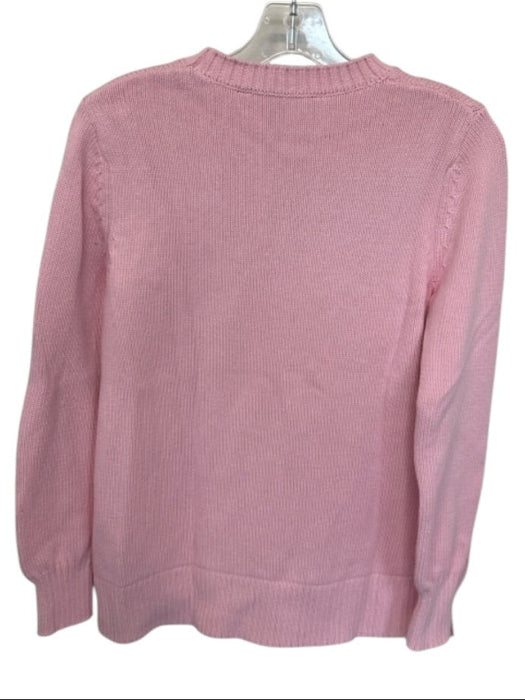 Duffield Lane Size XS Pink & Red Cotton Knit American Flag Crew Neck Sweater Pink & Red / XS