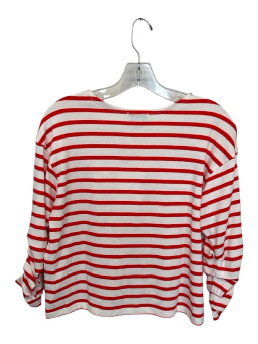 Evereve Size XS White & Red Pima Cotton Long Sleeve Striped Top White & Red / XS