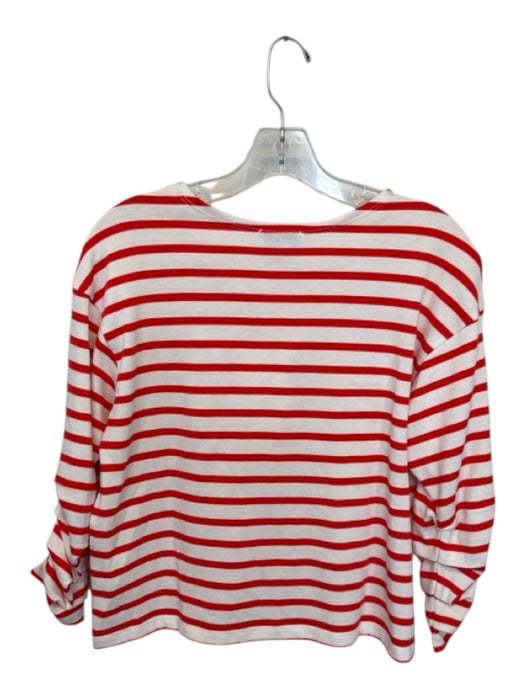 Evereve Size XS White & Red Pima Cotton Long Sleeve Striped Top White & Red / XS