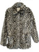 La Vie Rebecca Taylor Size M Cream & Black Faux Fur Animal Print Long Coat Cream & Black / M