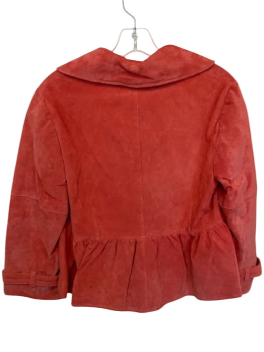 Worth Size 6 coral Suede Collar Buttons Peplum Jacket coral / 6