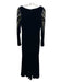 Badgley Mischka Size 4 Black & Brass Rayon & Silk Velvet Long Sheer Sleeve Gown Black & Brass / 4