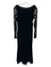 Badgley Mischka Size 4 Black & Brass Rayon & Silk Velvet Long Sheer Sleeve Gown Black & Brass / 4