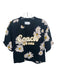 Coach Size M Black, White, Yellow Cotton Short Sleeve Floral Print Text Top Black, White, Yellow / M