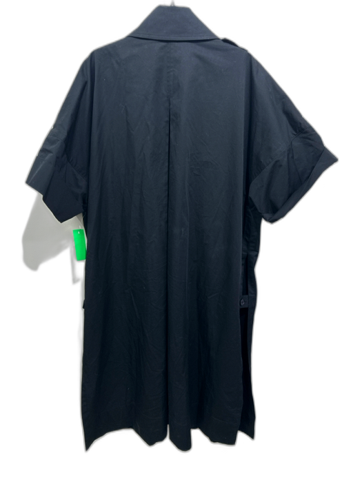 ALLSAINTS Size M/L Black Cotton Short Sleeve Buttons Trench Coat Black / M/L