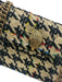 Kurt Geiger Black, Gold, & Multi Textile Flap Houndstooth Bird Chain Strap Bag Black, Gold, & Multi / Small